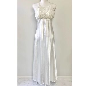 Flora vintge halter full length slip wedding dress